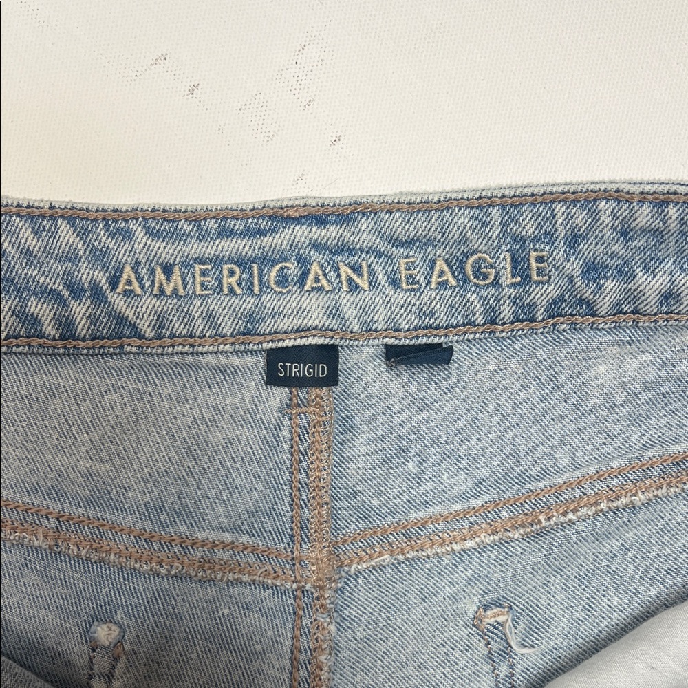 American Eagle Outfitters Faded Blue Ripped Jean Shorts - Picture 4 of 5